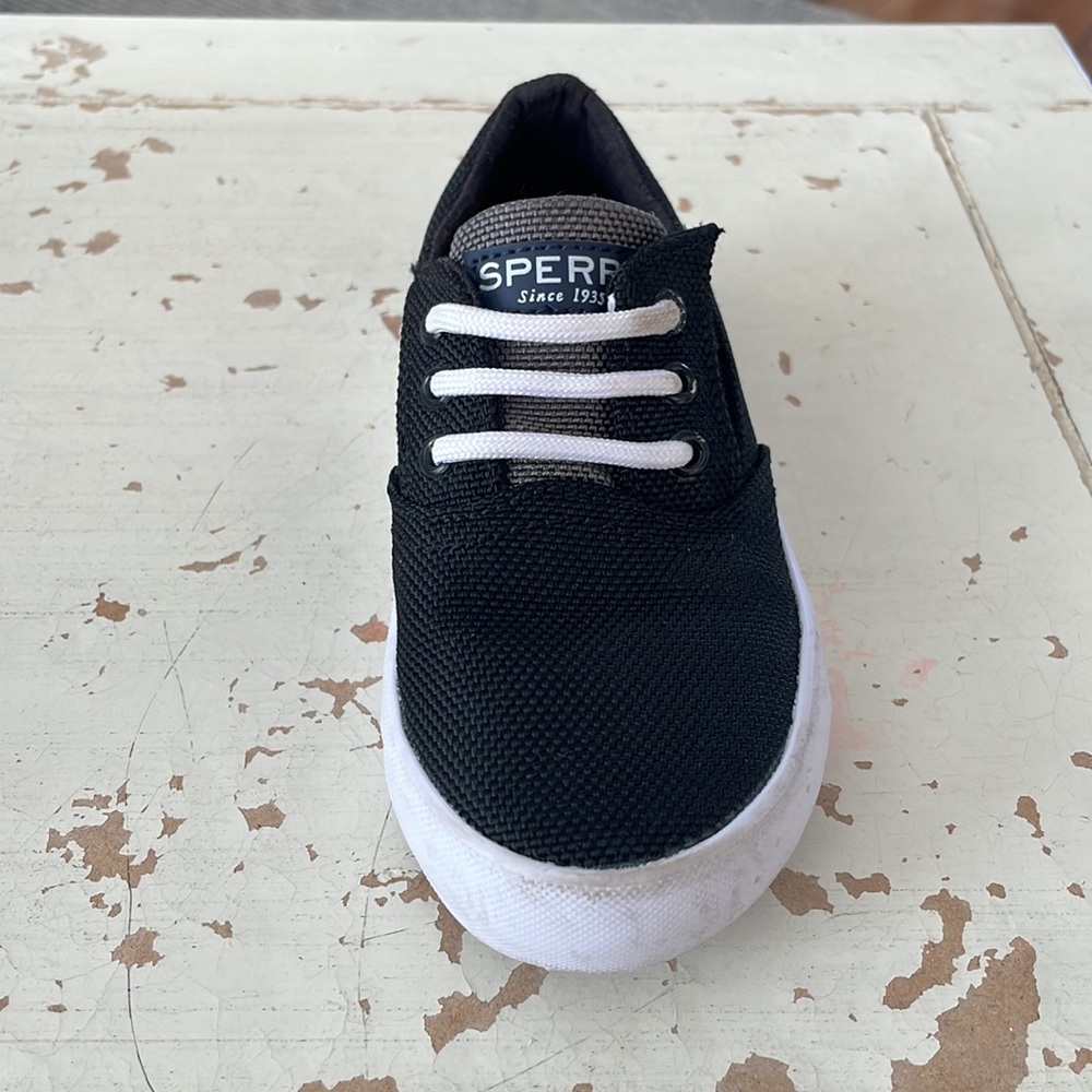 Toddler Boys Black Sperry Top-Sider Sneaker - Size 9 - Picture 3 of 11